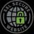 A 48x48px circular icon featuring a gray gear-like border with a segmented interior divided into four quadrants, one of which contains a bright green padlock symbol, visually representing SSL encryption and website security for the UK ETA visa service.